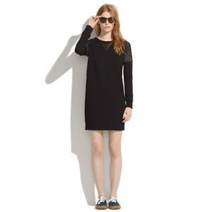 Madewell Ponte Verde Black Baseball Dress